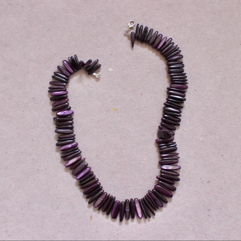 Women’s Handmade Purple Shell Bead Bohemian Necklace